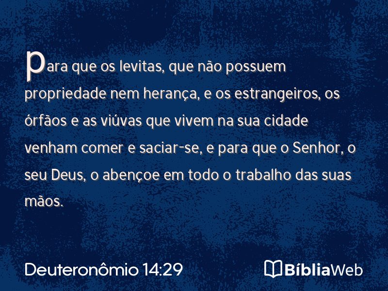 Deuteronômio 14:29 em imagem para compartilhar