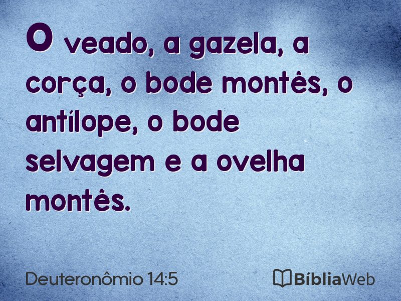 Deuteronômio 14:5 em imagem para compartilhar