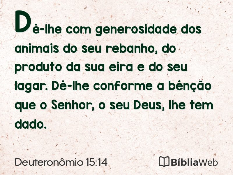 Deuteronômio 15:14 em imagem para compartilhar