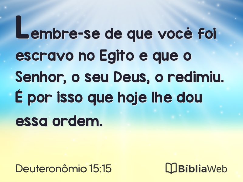 Deuteronômio 15:15 em imagem para compartilhar