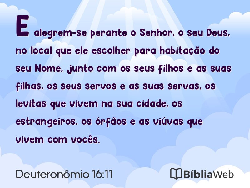 Deuteronômio 16:11 em imagem para compartilhar