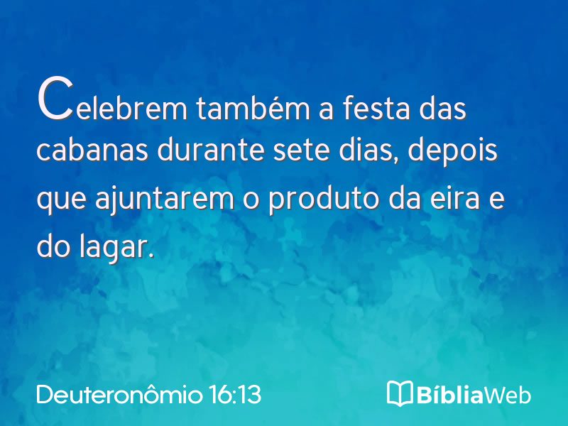 Deuteronômio 16:13 em imagem para compartilhar