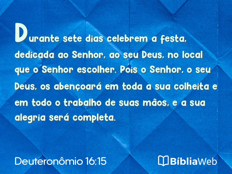 Deuteronômio 16:15 em imagem para compartilhar