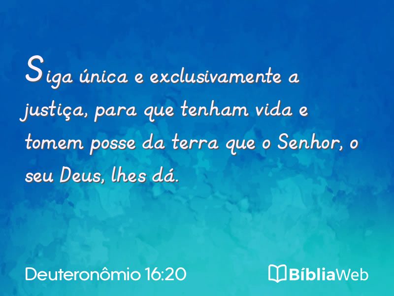Deuteronômio 16:20 em imagem para compartilhar