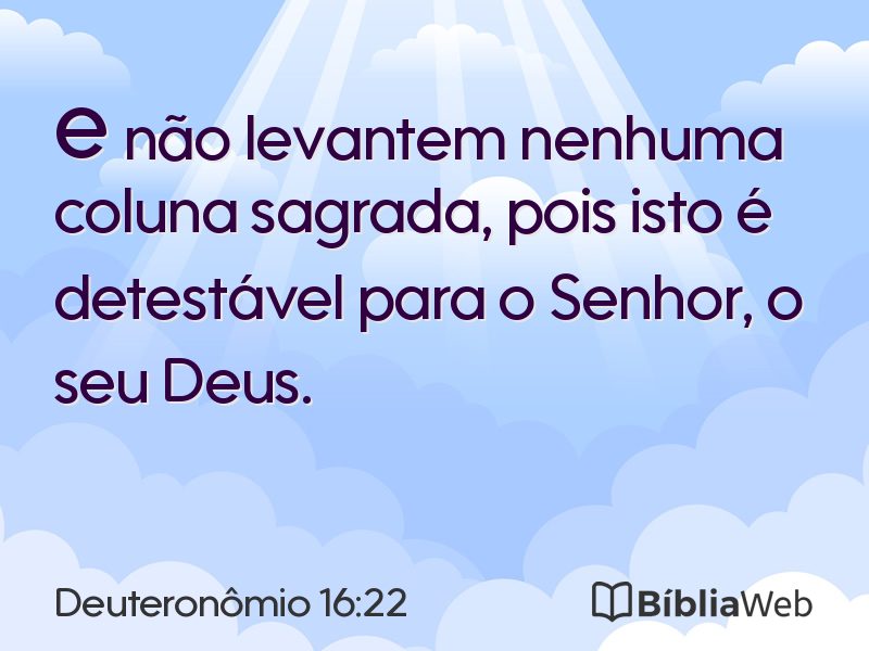 Deuteronômio 16:22 em imagem para compartilhar