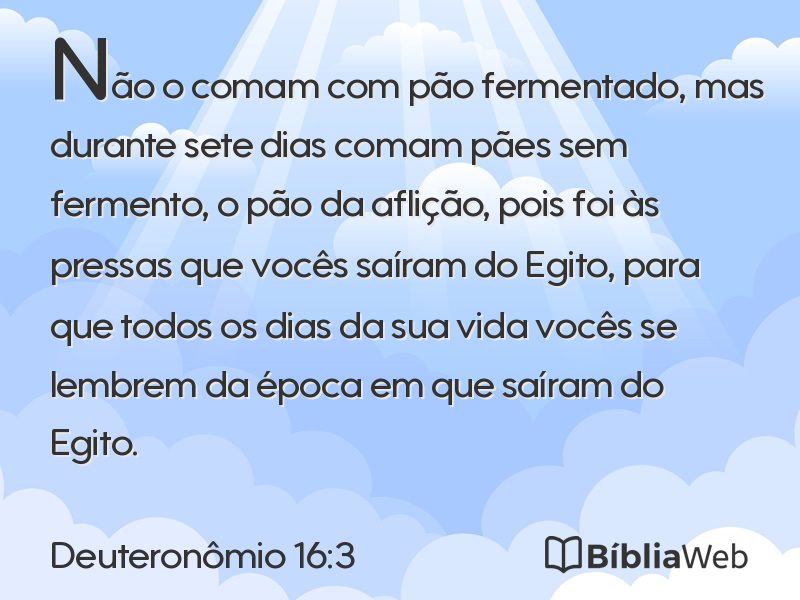 Deuteronômio 16:3 em imagem para compartilhar