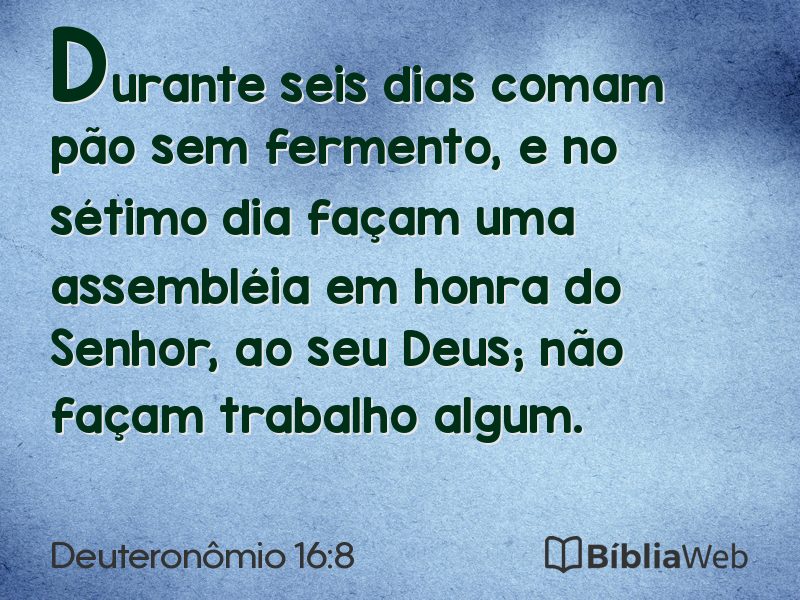 Deuteronômio 16:8 em imagem para compartilhar