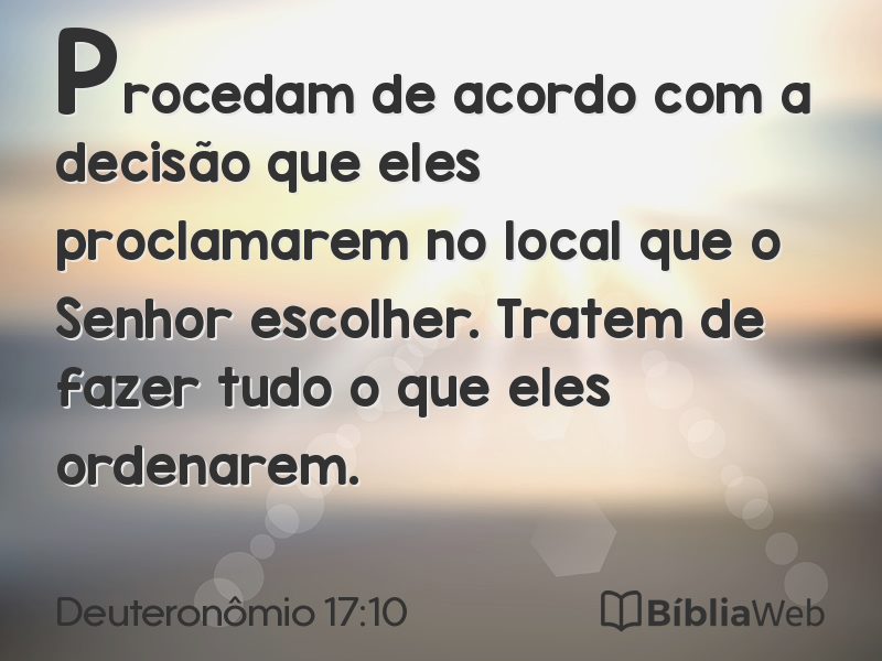Deuteronômio 17:10 em imagem para compartilhar
