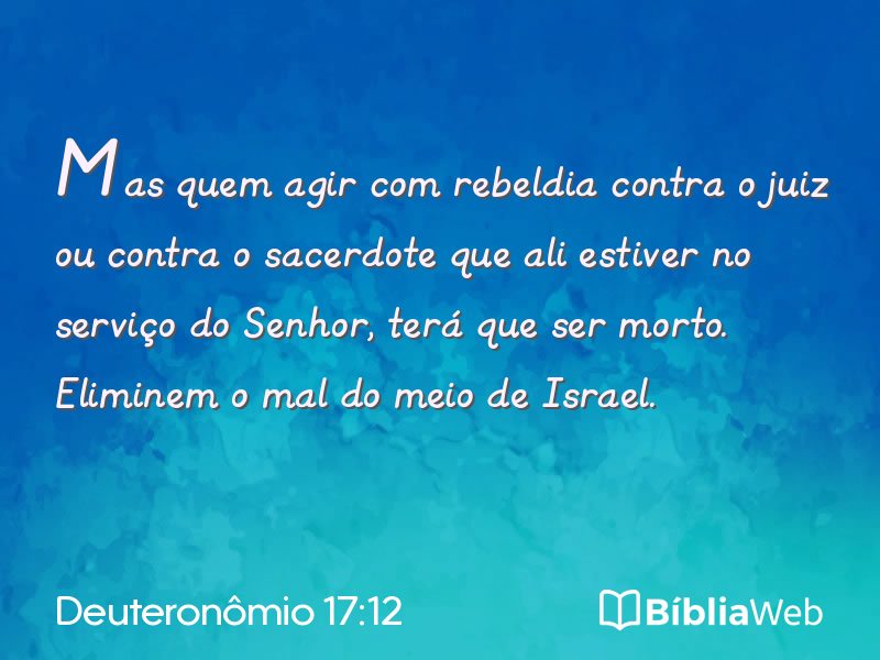 Deuteronômio 17:12 em imagem para compartilhar