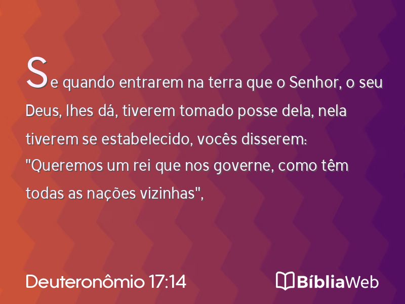 Deuteronômio 17:14 em imagem para compartilhar