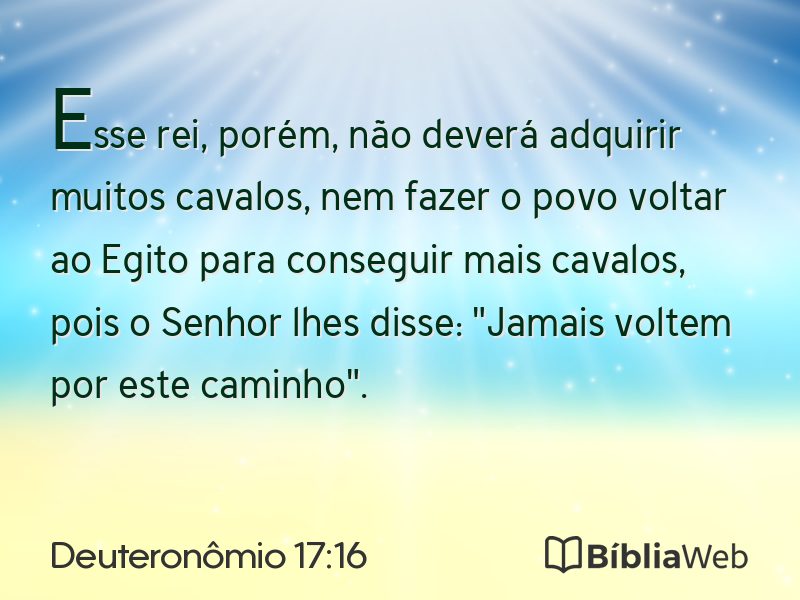 Deuteronômio 17:16 em imagem para compartilhar