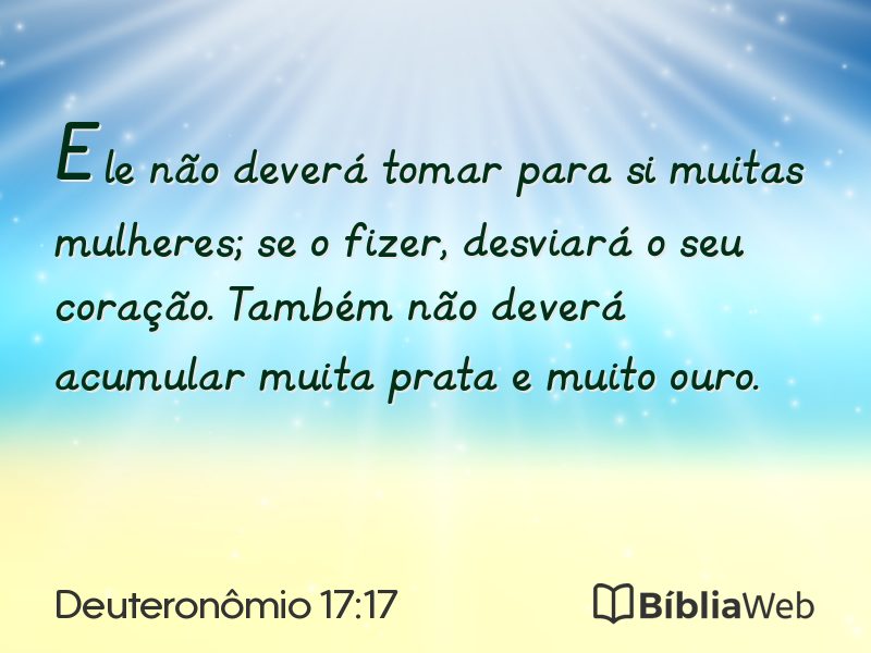 Deuteronômio 17:17 em imagem para compartilhar