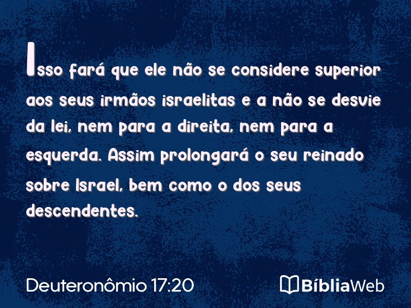 Deuteronômio 17:20 em imagem para compartilhar