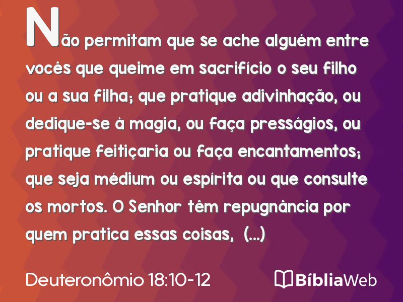 Deuteronômio 18:10-12 em imagem para compartilhar