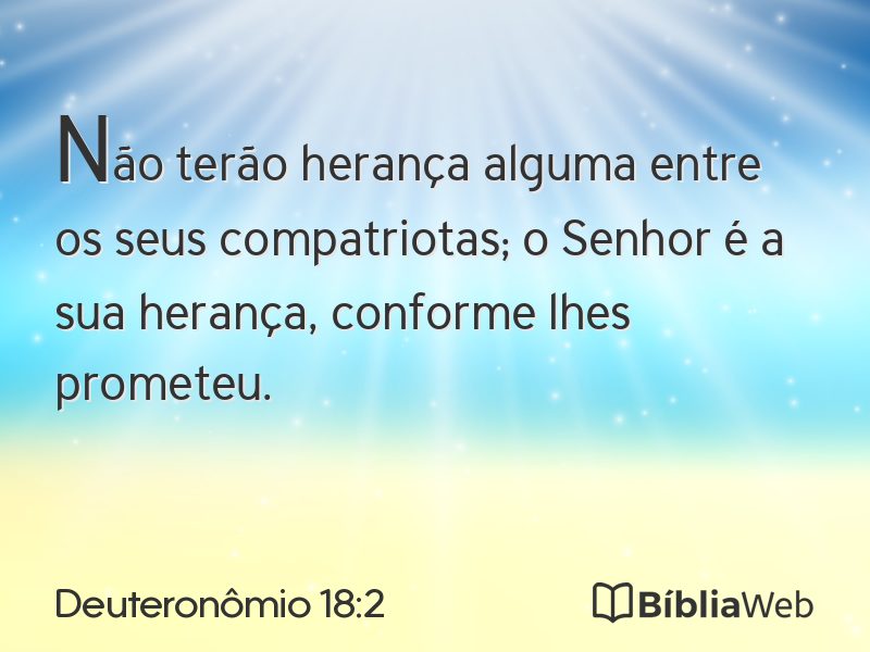 Deuteronômio 18:2 em imagem para compartilhar