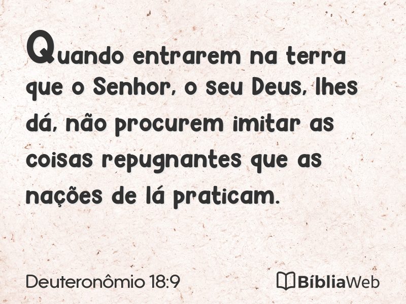 Deuteronômio 18:9 em imagem para compartilhar