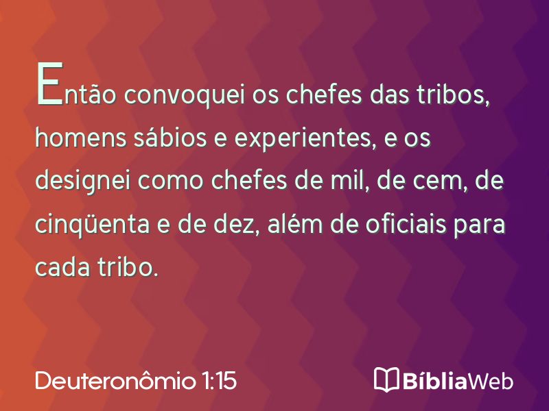 Deuteronômio 1:15 em imagem para compartilhar