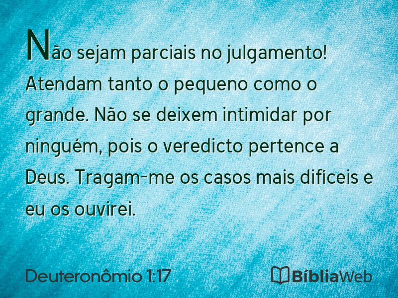 Deuteronômio 1:17 em imagem para compartilhar