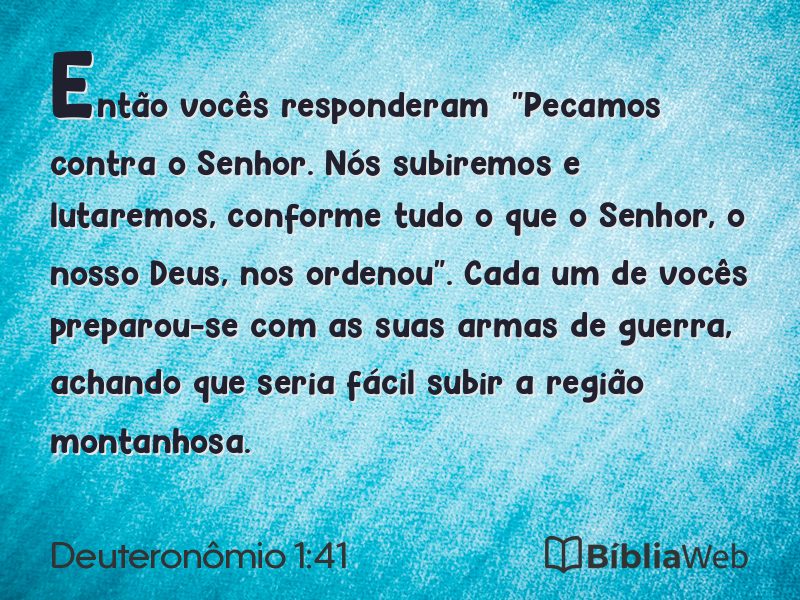 Deuteronômio 1:41 em imagem para compartilhar