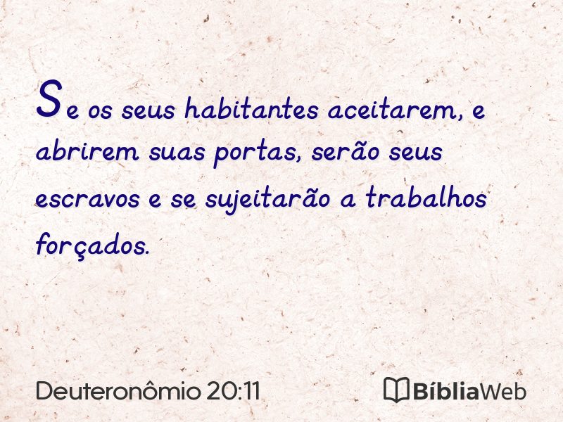 Deuteronômio 20:11 em imagem para compartilhar