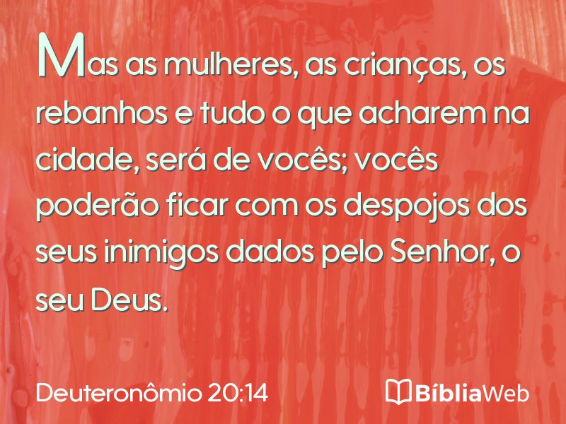 Deuteronômio 20:14 em imagem para compartilhar
