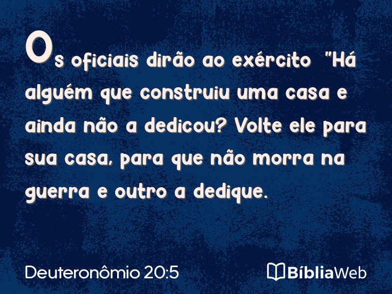 Deuteronômio 20:5 em imagem para compartilhar
