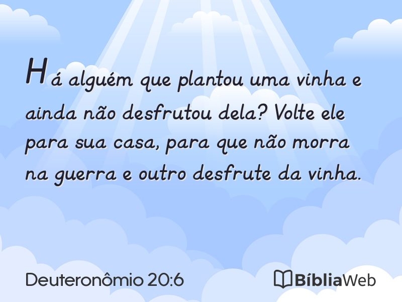 Deuteronômio 20:6 em imagem para compartilhar