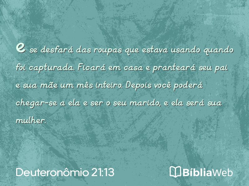 Deuteronômio 21:13 em imagem para compartilhar