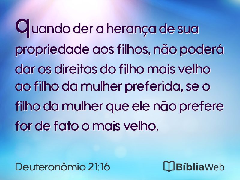 Deuteronômio 21:16 em imagem para compartilhar