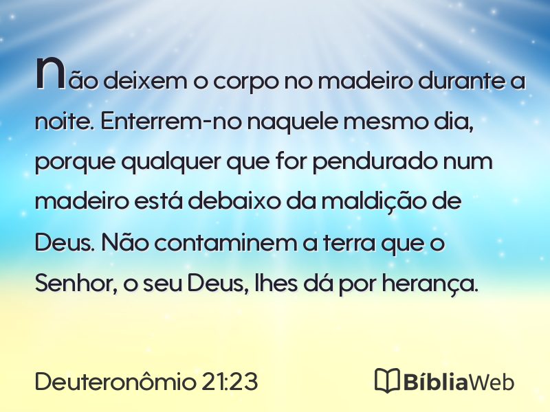 Deuteronômio 21:23 em imagem para compartilhar