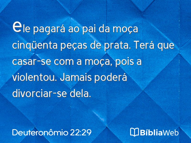 Deuteronômio 22:29 em imagem para compartilhar