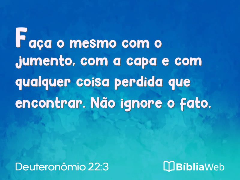Deuteronômio 22:3 em imagem para compartilhar