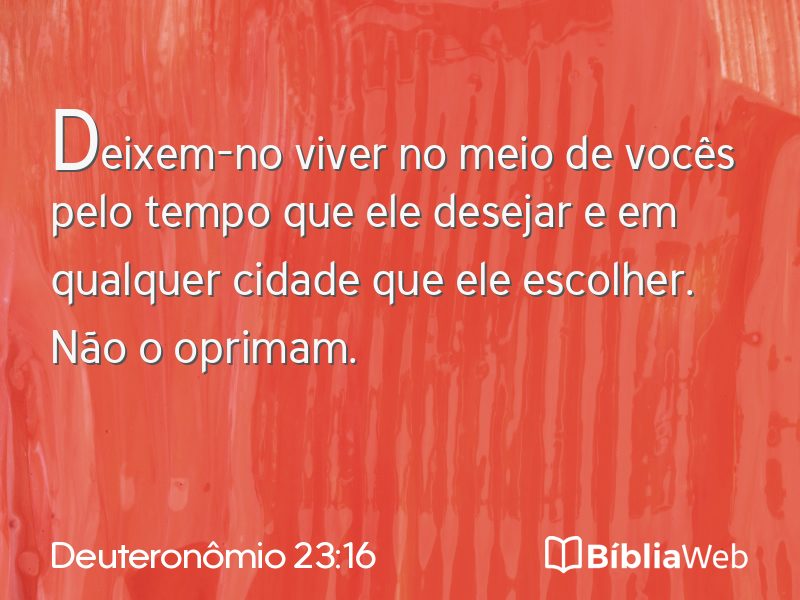 Deuteronômio 23:16 em imagem para compartilhar