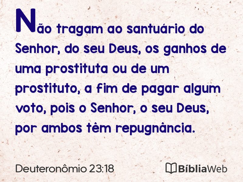 Deuteronômio 23:18 em imagem para compartilhar