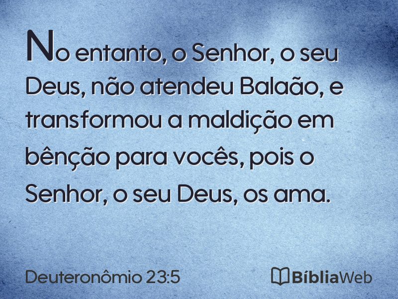 Deuteronômio 23:5 em imagem para compartilhar