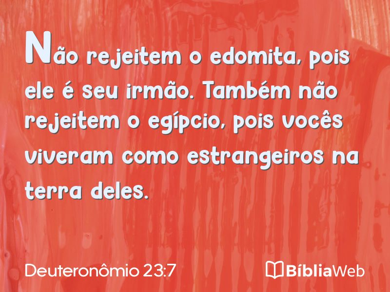 Deuteronômio 23:7 em imagem para compartilhar