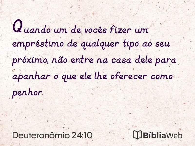 Deuteronômio 24:10 em imagem para compartilhar