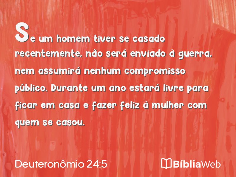 Deuteronômio 24:5 em imagem para compartilhar