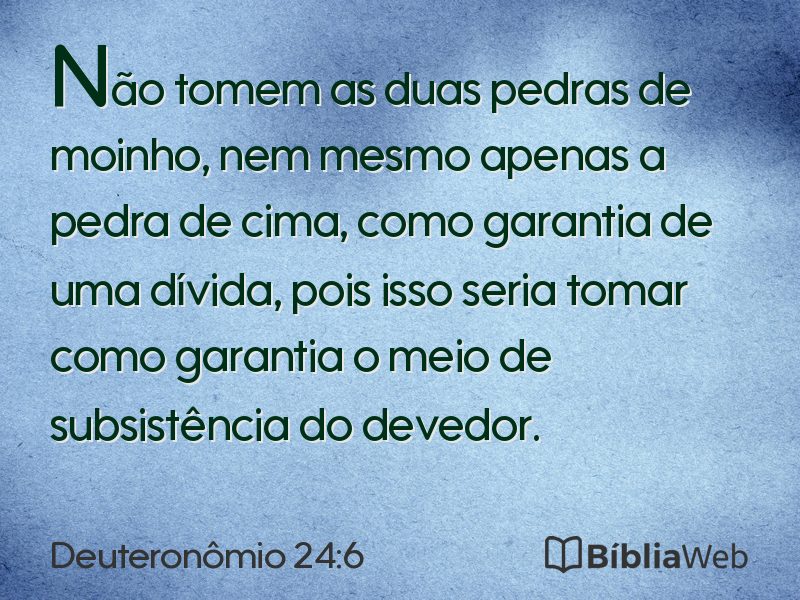 Deuteronômio 24:6 em imagem para compartilhar