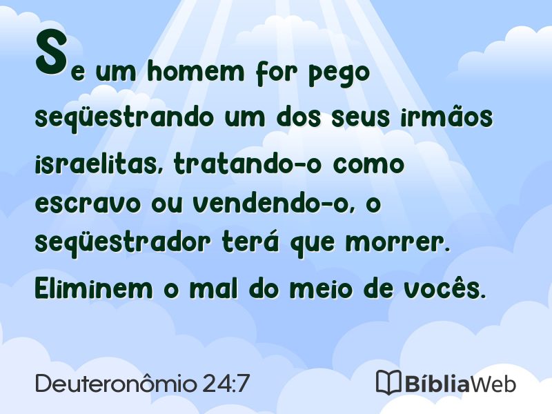 Deuteronômio 24:7 em imagem para compartilhar