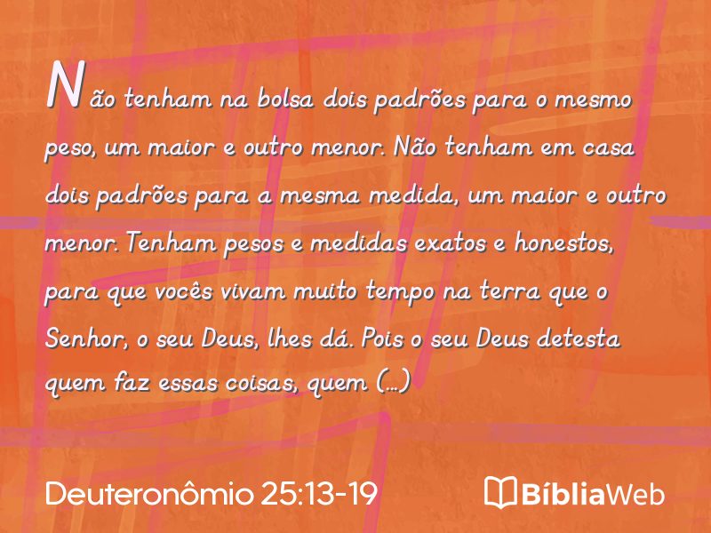 Deuteronômio 25:13-19 em imagem para compartilhar