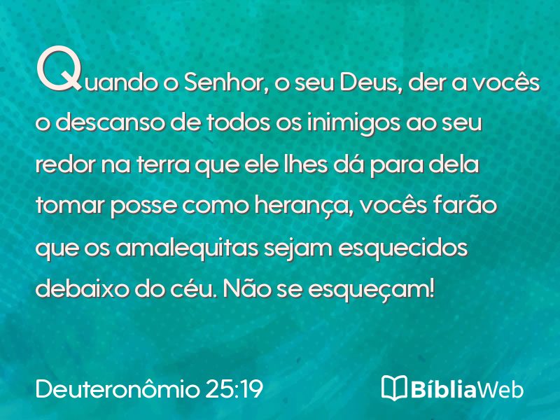 Deuteronômio 25:19 em imagem para compartilhar