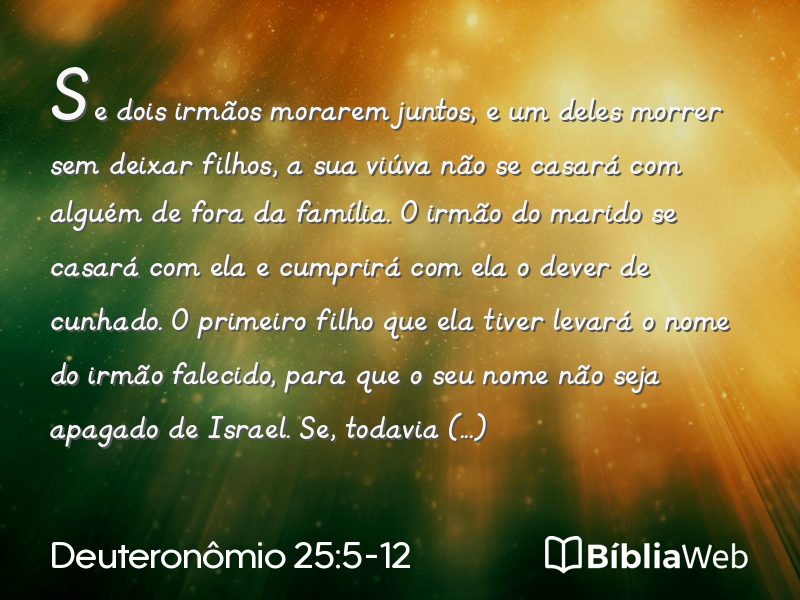 Deuteronômio 25:5-12 em imagem para compartilhar