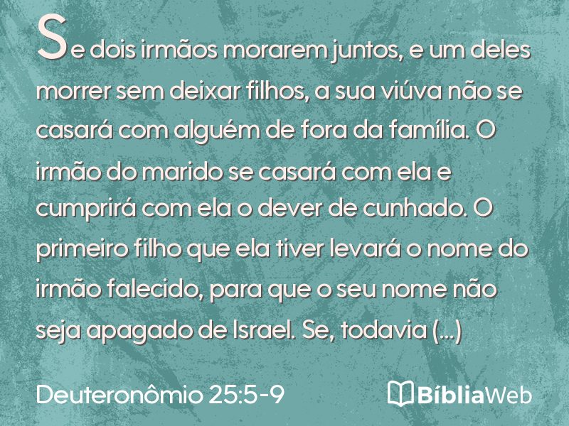 Deuteronômio 25:5-9 em imagem para compartilhar