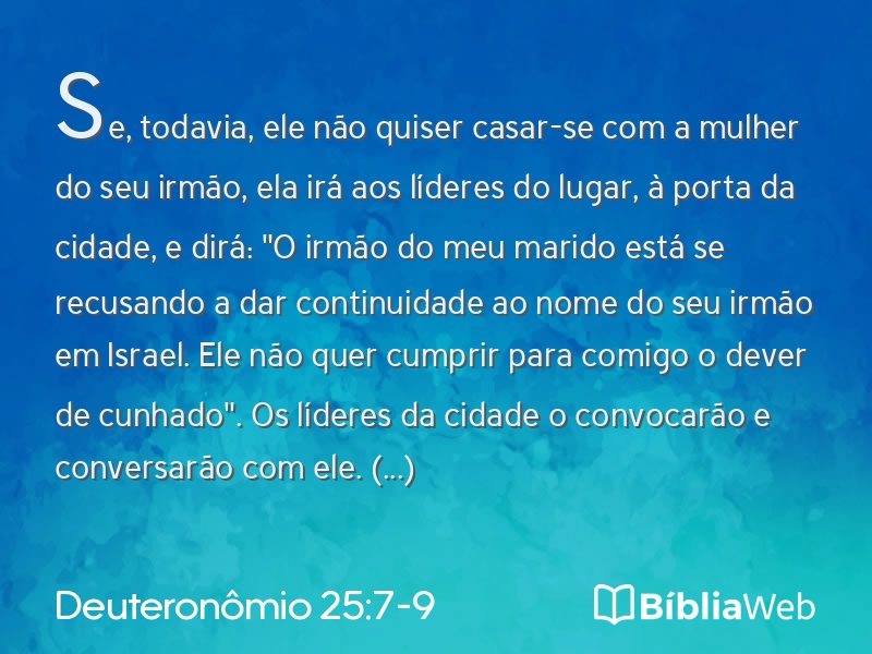 Deuteronômio 25:7-9 em imagem para compartilhar