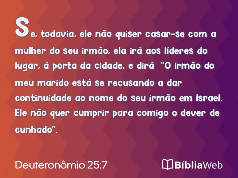Deuteronômio 25:7 em imagem para compartilhar