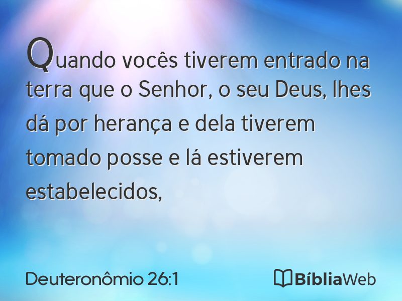 Deuteronômio 26:1 em imagem para compartilhar