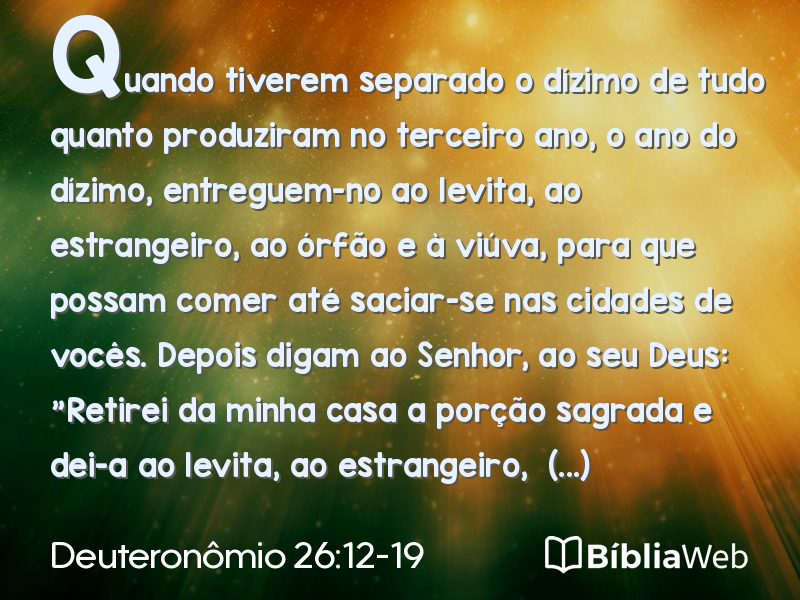 Deuteronômio 26:12-19 em imagem para compartilhar
