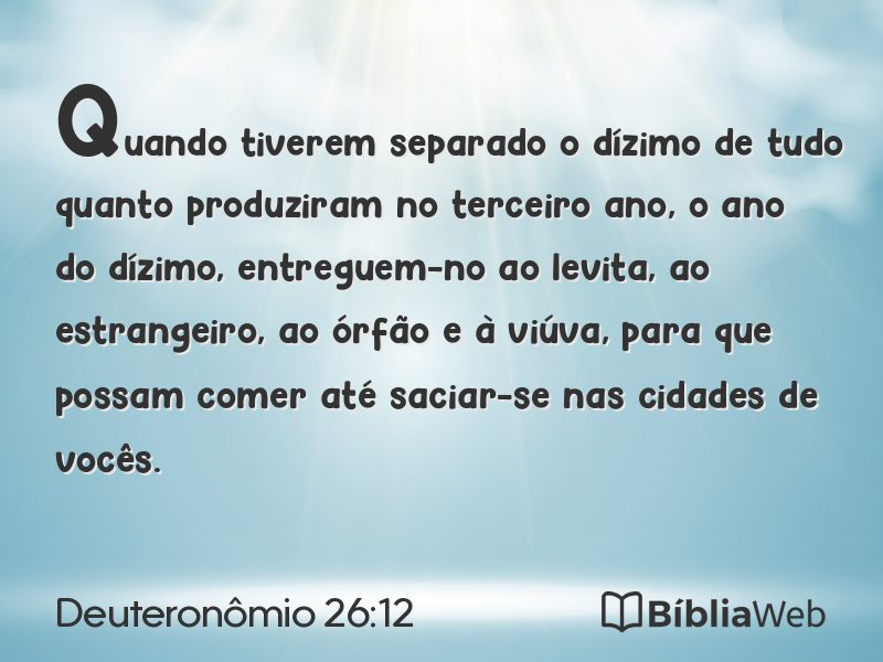 Deuteronômio 26:12 em imagem para compartilhar