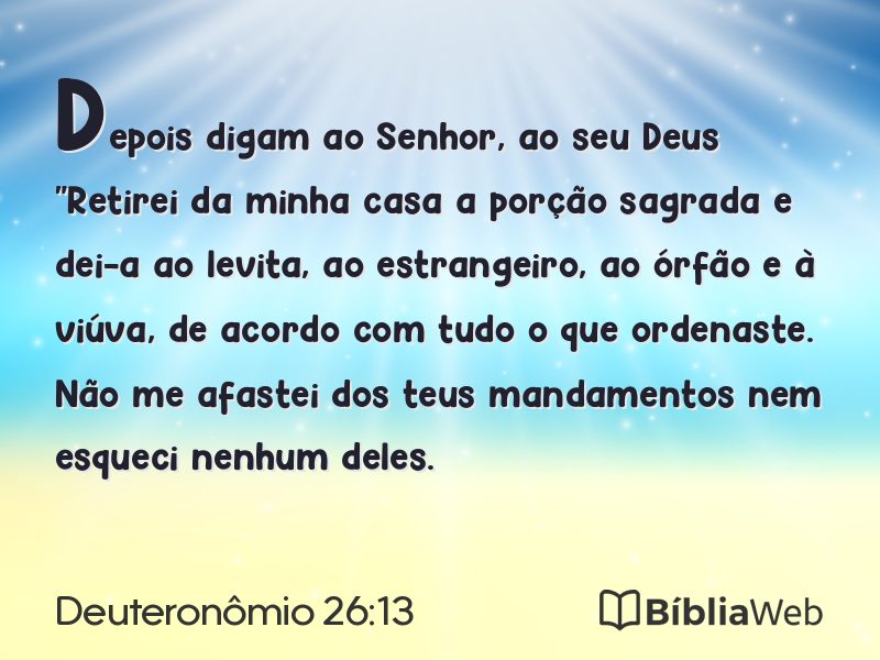 Deuteronômio 26:13 em imagem para compartilhar